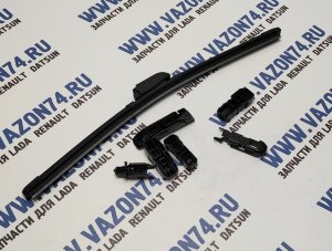 Щетка стеклоочистителя бескаркасная 410 Гранта, Калина, Датсун LYNX Дворник со стороны пассажира для Lada Granta (ВАЗ 2190), Kalina (ВАЗ 1117, 1118, 1119), Kalina 2 (ВАЗ 2192, 2194), Datsun. Длина 410 мм, тип крепления крючок.