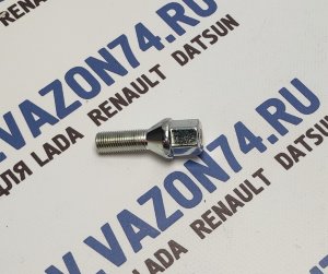 Болт колеса М 12 х 1,25 х 28 мм S=17 на литые диски Датсун Он До, Ми До (Datsun on-DO, mi-DO) ВЕКТОР Колёсный болт для литого диска переднеприводных LADA
