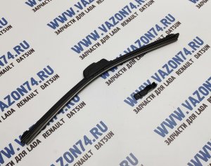 Щетка стеклоочистителя бескаркасная 400 Гранта, Калина, Датсун SKYWAY Дворник со стороны пассажира для Lada Granta (ВАЗ 2190), Kalina (ВАЗ 1117, 1118, 1119), Kalina 2 (ВАЗ 2192, 2194), Datsun. Длина 400 мм, тип крепления крючок.