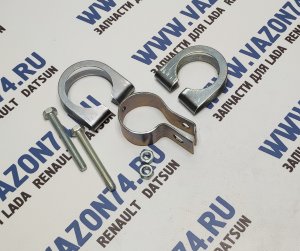 Хомут глушителя d=44/d=48 приемной трубы (к-т 3 шт.) 2101-07 ТОЛЬЯТТИ Хомуты глушителя приёмной трубы ВАЗ Классика 2101, 2102, 2103, 2104, 2105, 2106, 2107.