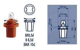 Лампа приборной панели 1.0W BX8,5d  NARVA Лампа 12V BAX 1.0W BX8.5d оранжевый патрон.